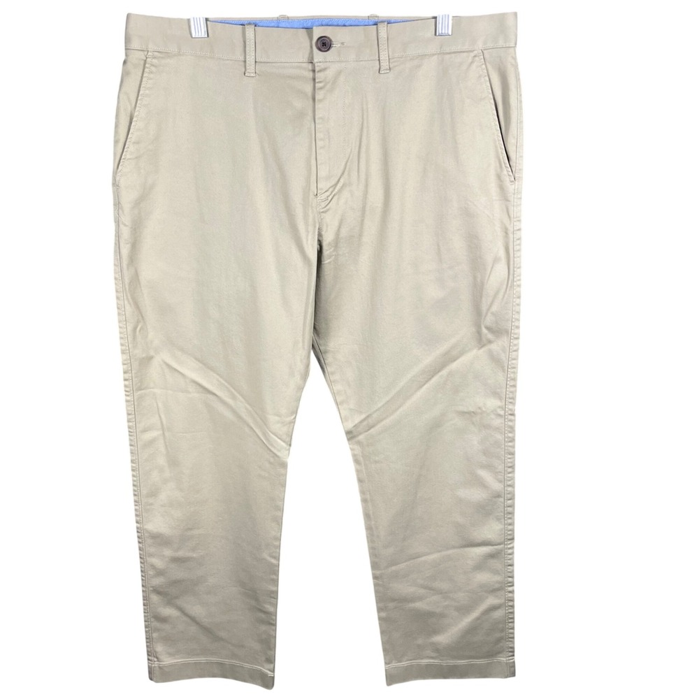 J.Crew Original Chino Pants Mens 36 Khaki Tan Straight Fit Stretch Cotton